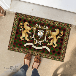 Scottish Buchan Clan Tartan Badge Rampant Lion Tartan Plaid Doormat Scottish Plaid Tartan Plaid - ScotsTee - scotstee.com