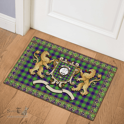 Scottish Colville Clan Tartan Badge Rampant Lion Tartan Plaid Doormat Scottish Plaid Tartan Plaid - ScotsTee - scotstee.com
