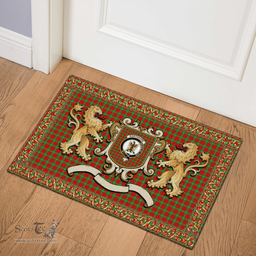 Scottish Gartshore Clan Tartan Badge Rampant Lion Tartan Plaid Doormat Scottish Plaid Tartan Plaid - ScotsTee - scotstee.com