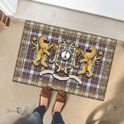 Scottish Dennistoun Clan Tartan Badge Rampant Lion Tartan Plaid Doormat Scottish Plaid Tartan Plaid - ScotsTee - scotstee.com