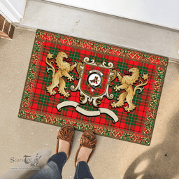 Scottish Macauley Clan Tartan Badge Rampant Lion Tartan Plaid Doormat Scottish Plaid Tartan Plaid - ScotsTee - scotstee.com