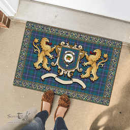 Scottish Douglas Clan Tartan Badge Rampant Lion Tartan Plaid Doormat Scottish Plaid Tartan Plaid - ScotsTee - scotstee.com