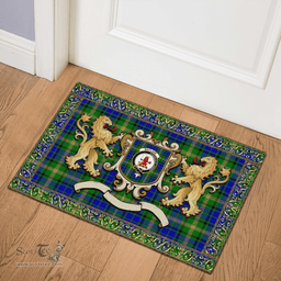 Scottish Maitland Clan Tartan Badge Rampant Lion Tartan Plaid Doormat Scottish Plaid Tartan Plaid - ScotsTee - scotstee.com