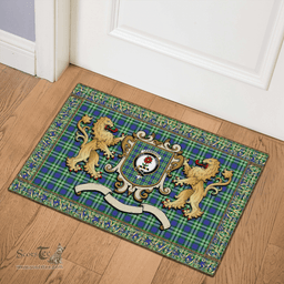 Scottish Learmonth Clan Tartan Badge Rampant Lion Tartan Plaid Doormat Scottish Plaid Tartan Plaid - ScotsTee - scotstee.com