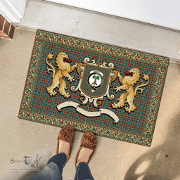 Scottish Bisset Clan Tartan Badge Rampant Lion Tartan Plaid Doormat Scottish Plaid Tartan Plaid - ScotsTee - scotstee.com