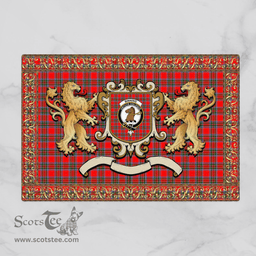 Scottish Binning Of Wallifoord Clan Tartan Badge Rampant Lion Tartan Plaid Doormat Scottish Plaid Tartan Plaid - ScotsTee - scotstee.com