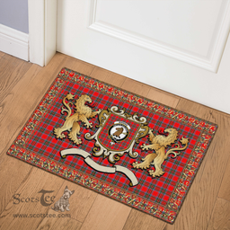 Scottish Binning Of Wallifoord Clan Tartan Badge Rampant Lion Tartan Plaid Doormat Scottish Plaid Tartan Plaid - ScotsTee - scotstee.com