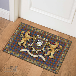 Scottish Bethune Clan Tartan Badge Rampant Lion Tartan Plaid Doormat Scottish Plaid Tartan Plaid - ScotsTee - scotstee.com