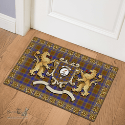 Scottish Balfour Clan Tartan Badge Rampant Lion Tartan Plaid Doormat Scottish Plaid Tartan Plaid - ScotsTee - scotstee.com