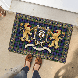 Scottish Baird Clan Tartan Badge Rampant Lion Tartan Plaid Doormat Scottish Plaid Tartan Plaid - ScotsTee - scotstee.com
