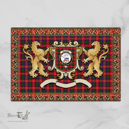 Scottish Belshes Clan Tartan Badge Rampant Lion Tartan Plaid Doormat Scottish Plaid Tartan Plaid - ScotsTee - scotstee.com