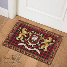 Scottish Belshes Clan Tartan Badge Rampant Lion Tartan Plaid Doormat Scottish Plaid Tartan Plaid - ScotsTee - scotstee.com