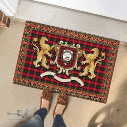 Scottish Belshes Clan Tartan Badge Rampant Lion Tartan Plaid Doormat Scottish Plaid Tartan Plaid - ScotsTee - scotstee.com