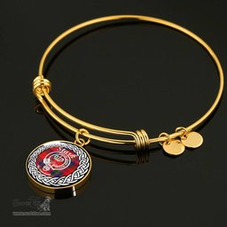 Stark Crest Clan Scotland Tartan Plaid Charm Circle Bangle Bracelet Jewelry Gift For Women