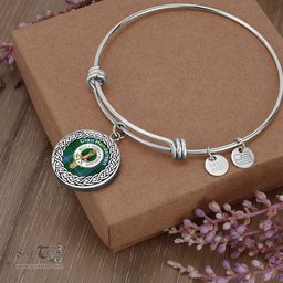 Scotstee Shop Jewelry Henderson Old Crest Clan Scotland Tartan Plaid Charm Circle Bangle Bracelet Jewelry Gift For Women