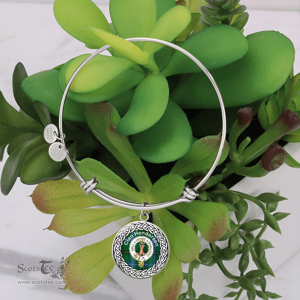 Scotstee Shop Jewelry Henderson Old Crest Clan Scotland Tartan Plaid Charm Circle Bangle Bracelet Jewelry Gift For Women