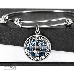 Napier Crest Clan Scotland Tartan Plaid Charm Circle Bangle Bracelet Jewelry Gift For Women
