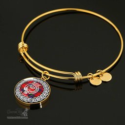Reed Crest Clan Scotland Tartan Plaid Charm Circle Bangle Bracelet Jewelry Gift For Women