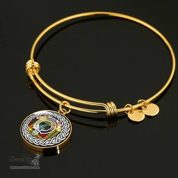 MacMillan Crest Clan Scotland Tartan Plaid Charm Circle Bangle Bracelet Jewelry Gift For Women