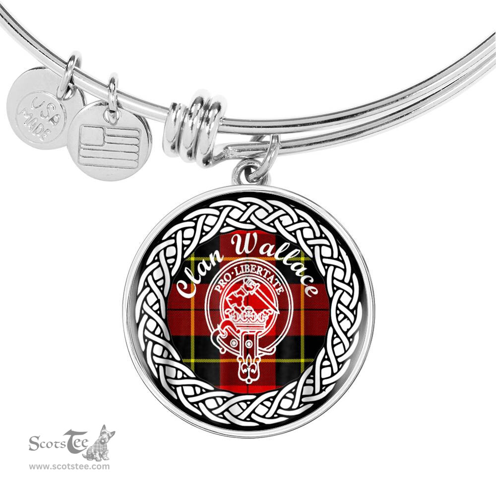 Wallace Crest Clan Scotland Tartan Plaid Charm Circle Bangle Bracelet Jewelry Gift For Women