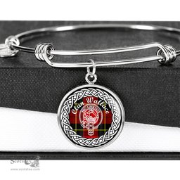 Wallace Crest Clan Scotland Tartan Plaid Charm Circle Bangle Bracelet Jewelry Gift For Women