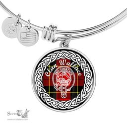 Wallace Crest Clan Scotland Tartan Plaid Charm Circle Bangle Bracelet Jewelry Gift For Women