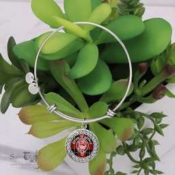 Scotstee Shop Jewelry Wallace Crest Clan Scotland Tartan Plaid Charm Circle Bangle Bracelet Jewelry Gift For Women