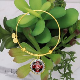 Scotstee Shop Jewelry Wallace Crest Clan Scotland Tartan Plaid Charm Circle Bangle Bracelet Jewelry Gift For Women