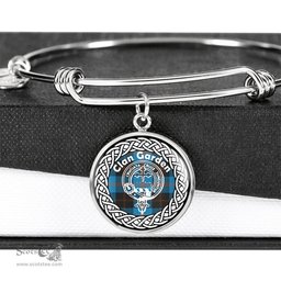 Garden Crest Clan Scotland Tartan Plaid Charm Circle Bangle Bracelet Jewelry Gift For Women