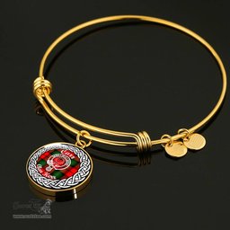 Carr Crest Clan Scotland Tartan Plaid Charm Circle Bangle Bracelet Jewelry Gift For Women