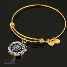 Watson Crest Clan Scotland Tartan Plaid Charm Circle Bangle Bracelet Jewelry Gift For Women