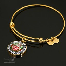 Burnett Crest Clan Scotland Tartan Plaid Charm Circle Bangle Bracelet Jewelry Gift For Women