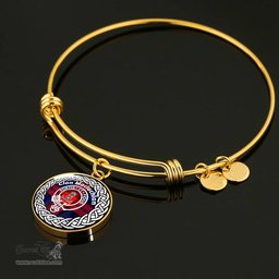 Maclachlan Crest Clan Scotland Tartan Plaid Charm Circle Bangle Bracelet Jewelry Gift For Women
