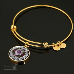 Donaldson Donald Crest Clan Scotland Tartan Plaid Charm Circle Bangle Bracelet Jewelry Gift For Women
