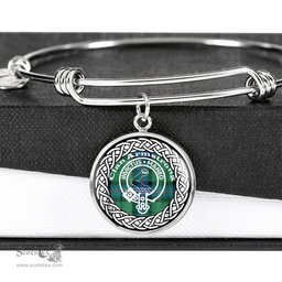 Armstrong Crest Clan Scotland Tartan Plaid Charm Circle Bangle Bracelet Jewelry Gift For Women