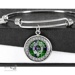 Donald Crest Clan Scotland Tartan Plaid Charm Circle Bangle Bracelet Jewelry Gift For Women