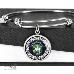 Duncan Crest Clan Scotland Tartan Plaid Charm Circle Bangle Bracelet Jewelry Gift For Women