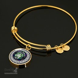 Duncan Crest Clan Scotland Tartan Plaid Charm Circle Bangle Bracelet Jewelry Gift For Women