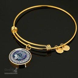 Cooper Crest Clan Scotland Tartan Plaid Charm Circle Bangle Bracelet Jewelry Gift For Women