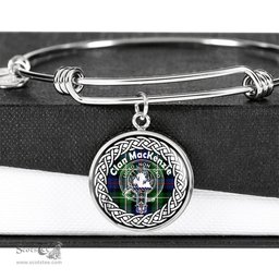 MacKenzie Crest Clan Scotland Tartan Plaid Charm Circle Bangle Bracelet Jewelry Gift For Women