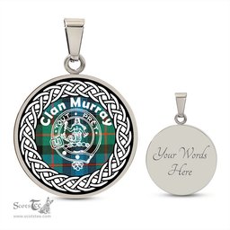 Scotstee Shop Jewelry Murray Tartan Crest Clan Scotland Tartan Plaid Circle Pendant Necklace Jewelry Gift For Women