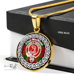 MacNicol Tartan Crest Clan Scotland Tartan Plaid Circle Pendant Necklace Jewelry Gift For Women