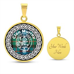 Scotstee Shop Jewelry Murray Tartan Crest Clan Scotland Tartan Plaid Circle Pendant Necklace Jewelry Gift For Women