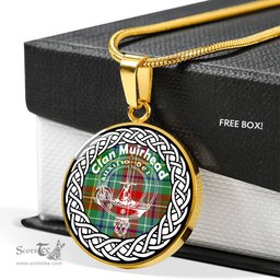 Muirhead Tartan Crest Clan Scotland Tartan Plaid Circle Pendant Necklace Jewelry Gift For Women