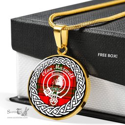 Maxwell Tartan Crest Clan Scotland Tartan Plaid Circle Pendant Necklace Jewelry Gift For Women