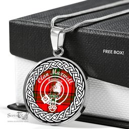 Maxwell Tartan Crest Clan Scotland Tartan Plaid Circle Pendant Necklace Jewelry Gift For Women