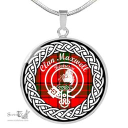 Maxwell jewelry Maxwell Tartan Crest Clan Scotland Tartan Plaid Circle Pendant Necklace Jewelry Gift For Women