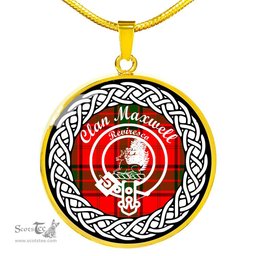 Maxwell jewelry Maxwell Tartan Crest Clan Scotland Tartan Plaid Circle Pendant Necklace Jewelry Gift For Women