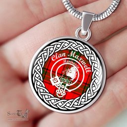 Maxwell jewelry Maxwell Tartan Crest Clan Scotland Tartan Plaid Circle Pendant Necklace Jewelry Gift For Women