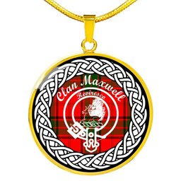 Maxwell jewelry Maxwell Tartan Crest Clan Scotland Tartan Plaid Circle Pendant Necklace Jewelry Gift For Women